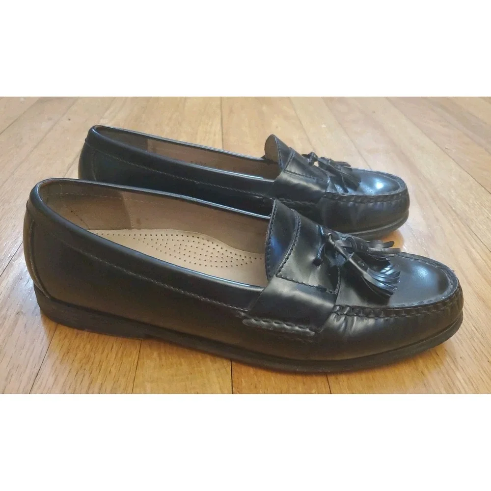 Cole Haan City Mens Black Leather Tassel Dress Loafer Slip-On US 10 D